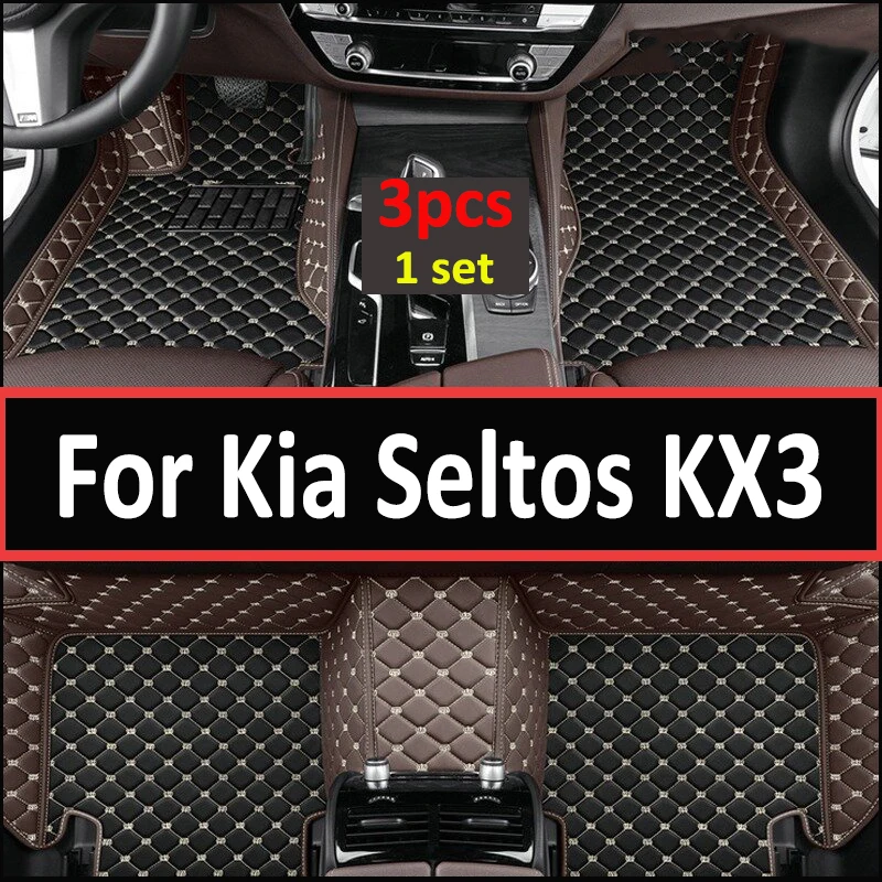 

Автомобильные коврики для Kia Seltos KX3 2023 2022 2021 2020, водонепроницаемые коврики для автостайлинга на заказ, аксессуары для интерьера, накладки для ног, коврики