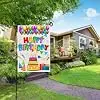 Happy Birthday Garden Flag Cake Yard Signs Welcome Small Flags for Outside, Let’s Party Boy Girl Birthday Celebration Double jjp