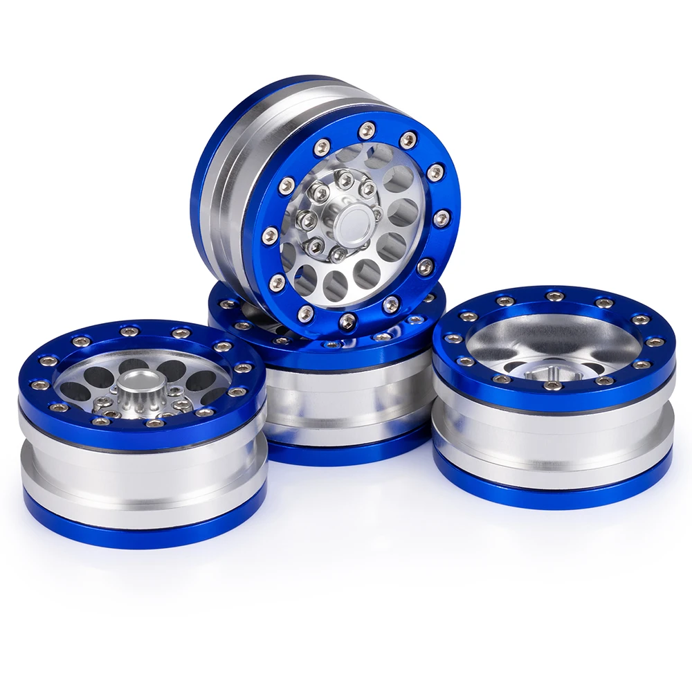 AXSPEED 4PCS 1.9'' Beadlock Wheels Rims Hubs for Axial SCX10 TAMIYA CC01 AX-10 TRX4 TRX6 D90 D110 1/10 RC Crawler Car Tires