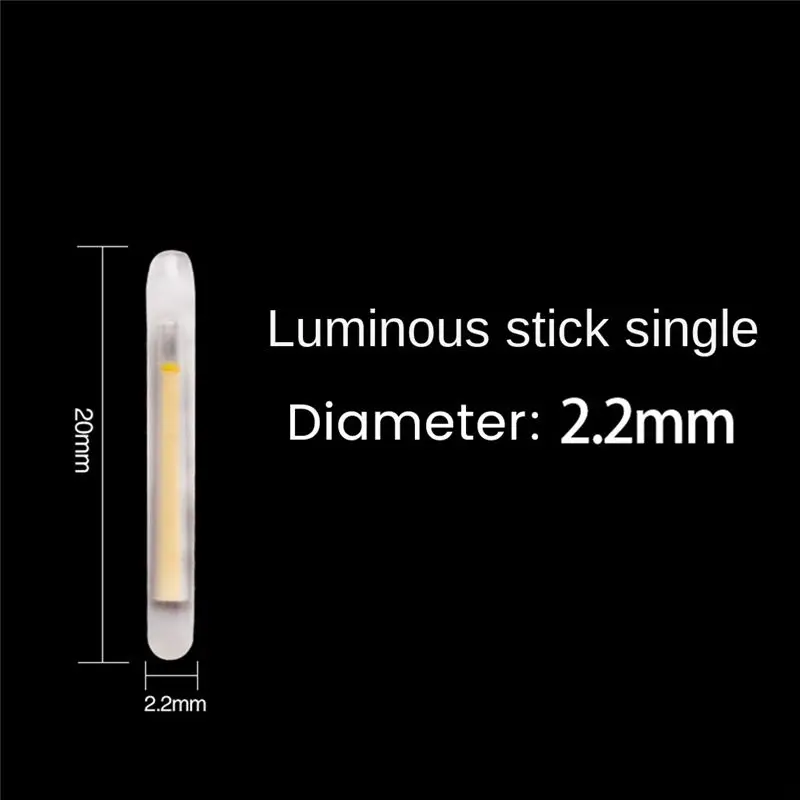 100PCS Fishing Float Light Stick Fluorescent Lightstick LED Fluorescent Dark Glow Sticks Fishing Float Accessories 2.2mm