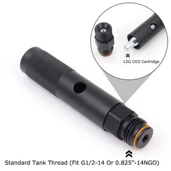 Quick Change 12g CO2 Cartridge Adapter Adaptor With Standard CO2 Tank Thread (G1/2-14 Or 0.825