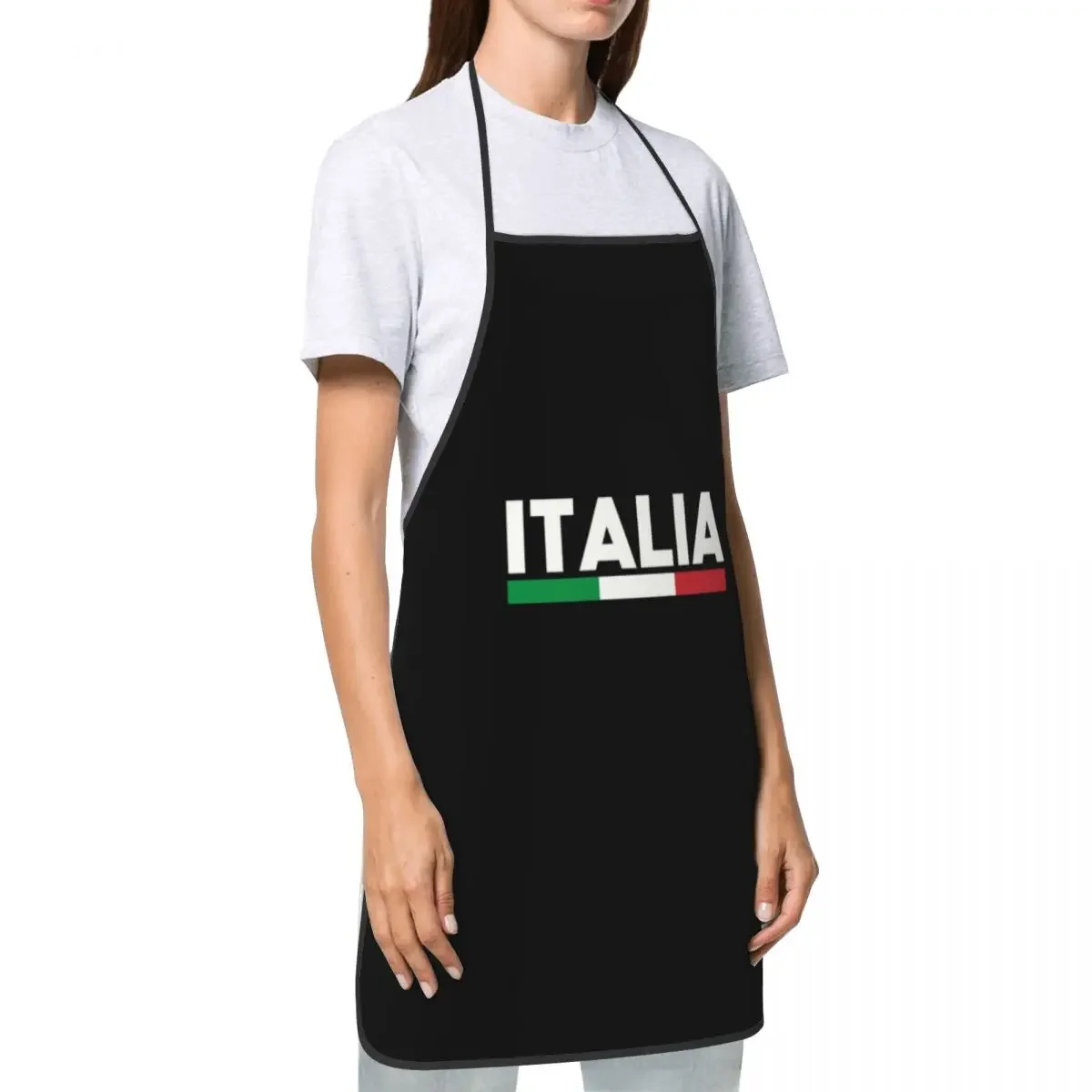 Unisex Flag Of Italy Bib Apron Adult Women Men Chef Tablier Cuisine for Kitchen Cooking Italian Patriotic Baking