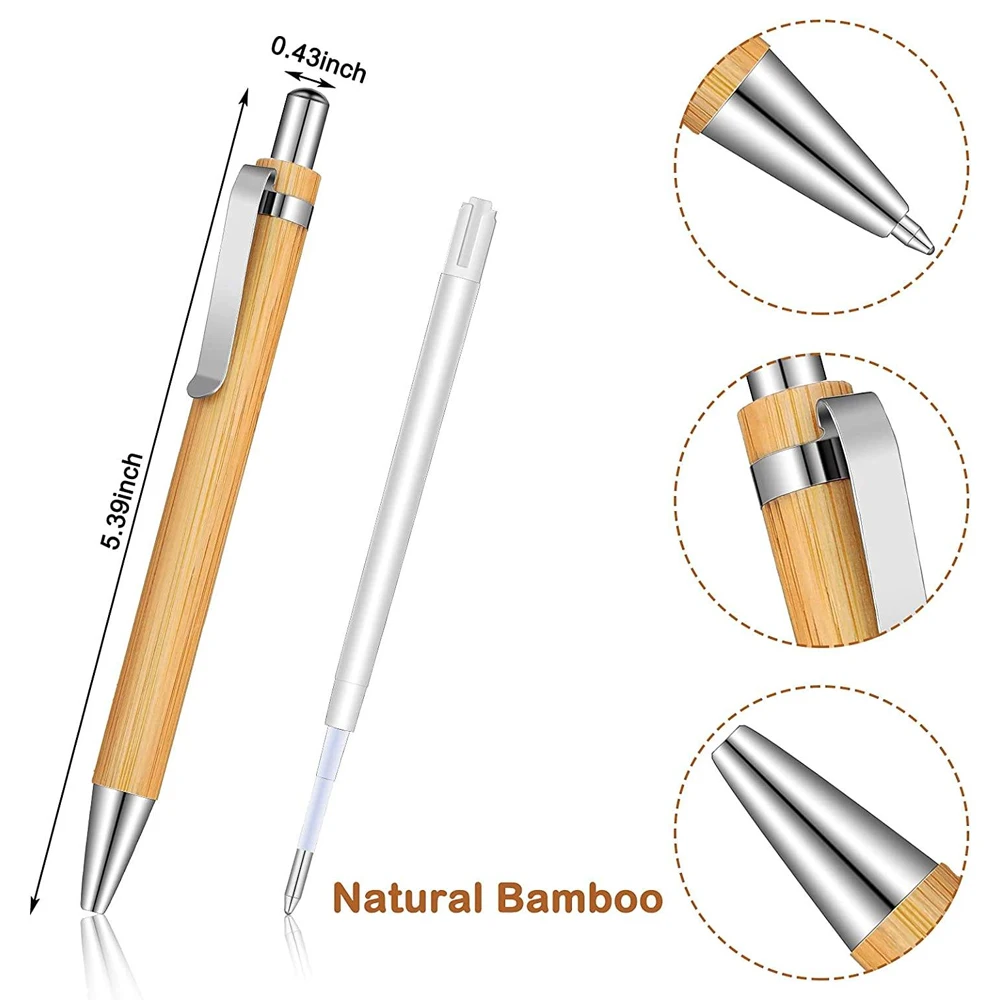 Hot Selling Bamboo Pen Blank Personalized Engraving Wood Fountain Pen Promotion Wooden Ballpoint Pen Custom Logo Printing