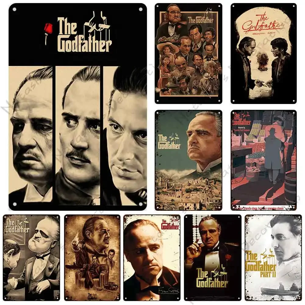 American Movie The Godfather Man Cave Club Metal Tin Sign Retro Poster Garage Home Metal Signs Vintage Metal Plaque Wall Decor