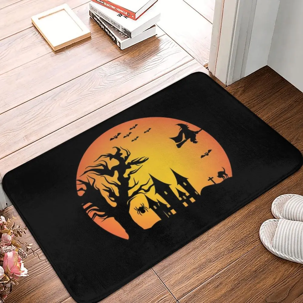 Halloween Dark Witch Carpet Flannel Non Slip Floor Mat Living Room Bedroom Soft Floor Mat Entrance Universal Door Mat