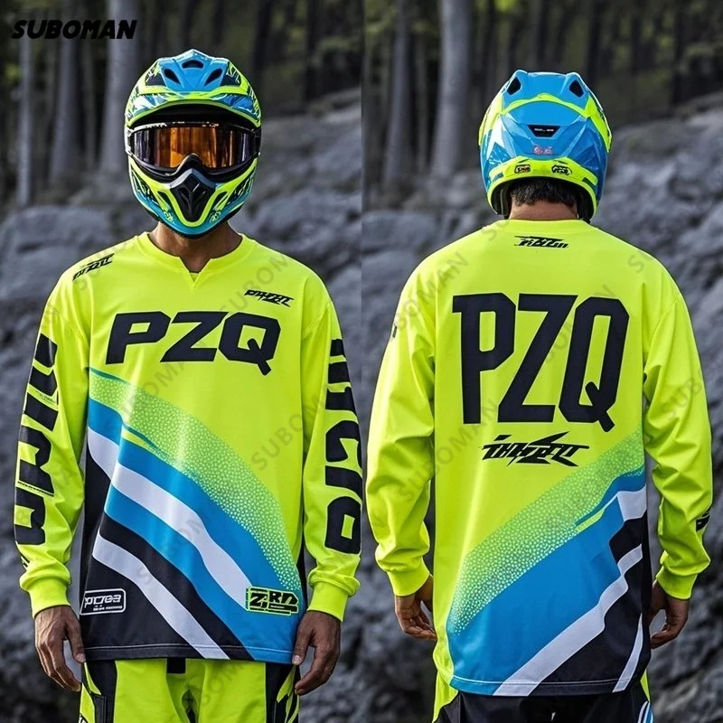 

Latest Brand PZQ Motocross Downhill MTB Cycling Jersey Long Sleeve Mountain Bike Quick-Drying Sports Men and Women T-Shirt S-4XL