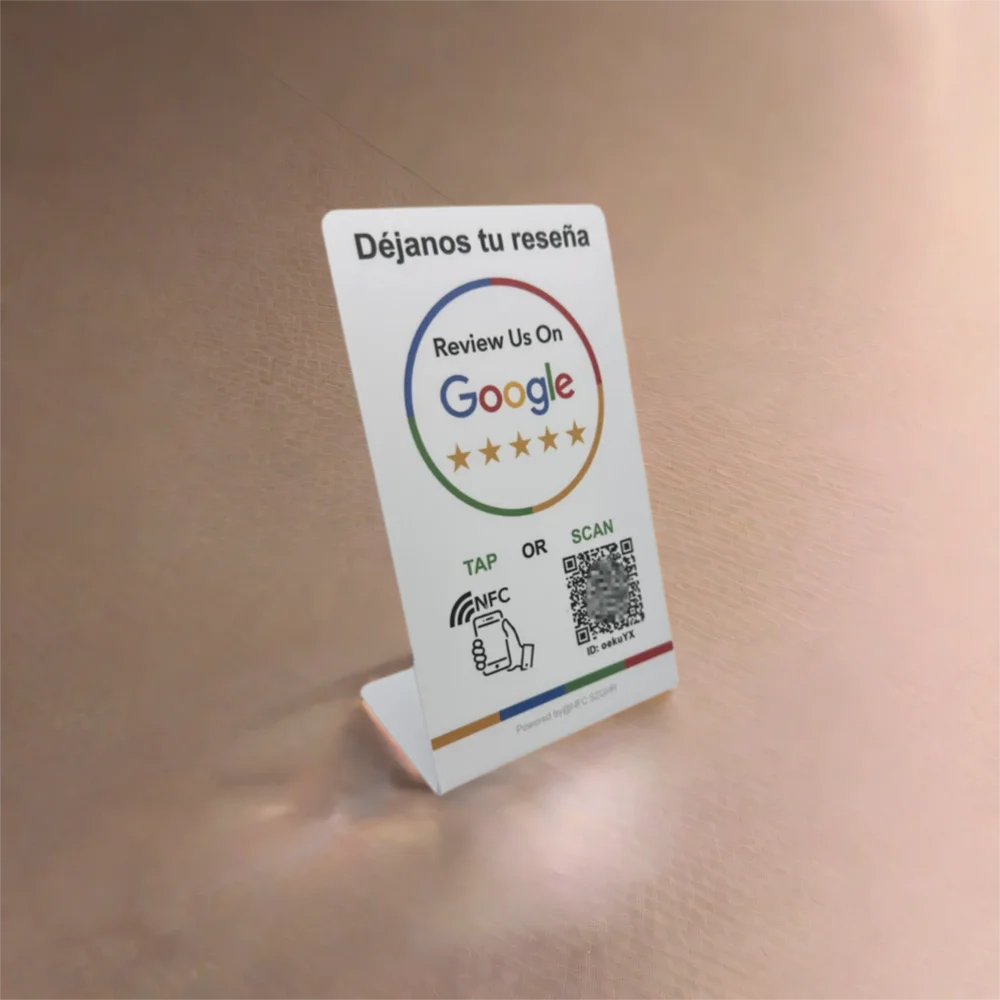 1 PC 13.56 mhz Nfc 215 code QR programmable carte d'évaluation Google Nfc pour cartes d'évaluation de commentaire Google