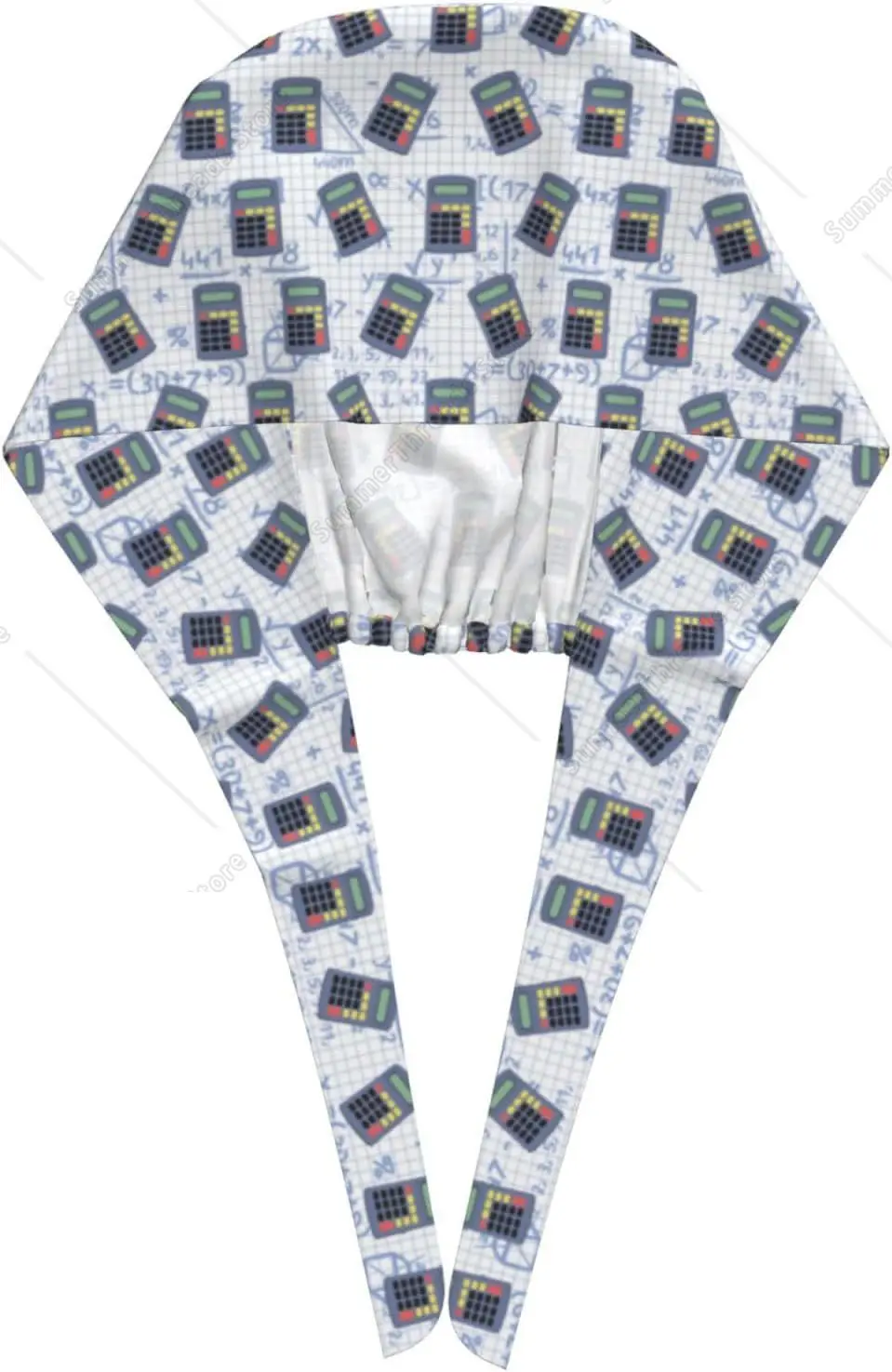 فرك قبعات النساء الرجال الرياضيات عدد طباعة آلة حاسبة العمل ممرضة الأسنان القبعات ذيل حصان فرك قبعة سوداء #4