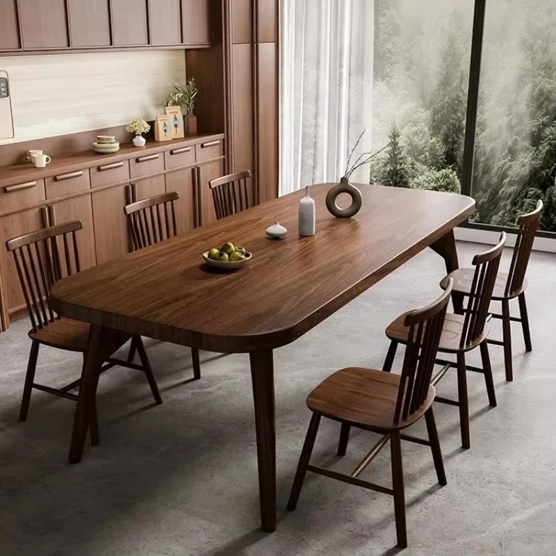 

Modern minimalist design Nordic gray pine dining table, solid wood rectangular dining table