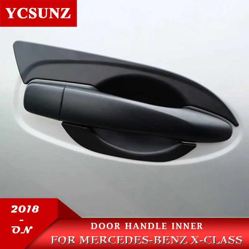 ABS Black Door Handle Bowl Insert handles Inner For Mercedes-benz X-class 2018 2019 2020 2021 pick up accessories