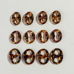 10pcs Leopard Acrylic Coffee Bean Link Rings Pig Nose Loose Beads Connector for Making Jewelry DIY Earring Necklace Accessories