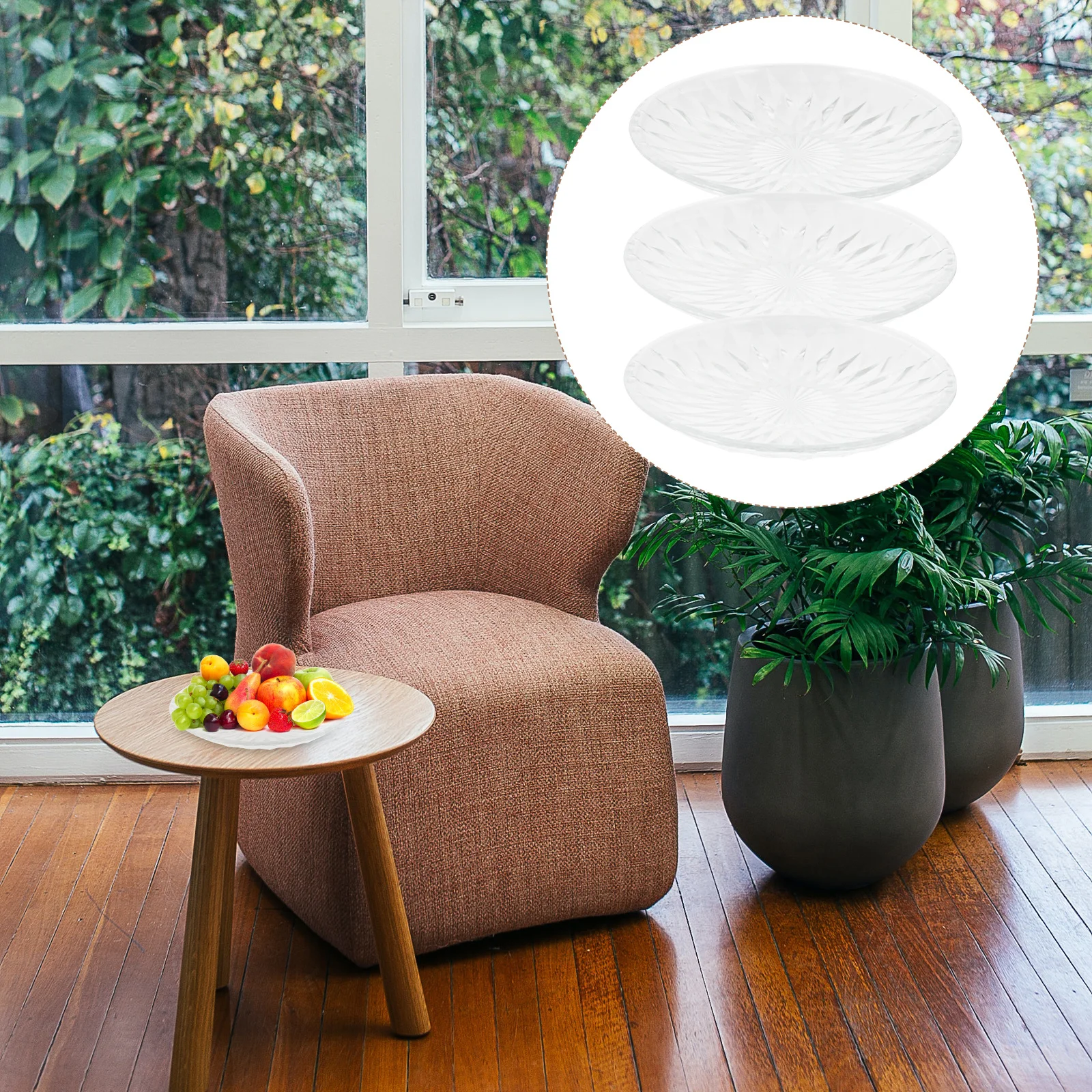 

3Pcs Snack Fruit Plates Glass Storage Tray for Home Jewelry Organizers Rhombus Design Multifunctional Dessert Candy Holder