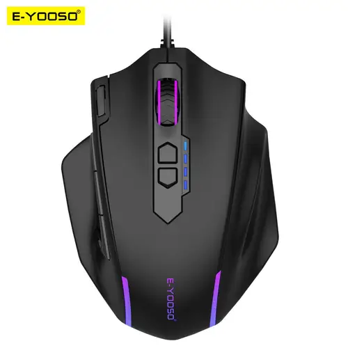 E-YOOSO X-41 ratón para juegos RGB con cable USB 24000 DPI SG8960 10 botones ratón óptico de juego programable para ordenador PC portátil
