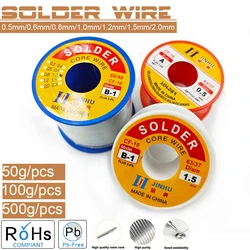 500G/100G/50G fil à souder CF-10 18/0.5/0.6/0.8/1.0/1.2/1.5/2.0mm rouleau propre colophane noyau de soudage fil à souder Flux bobine tube