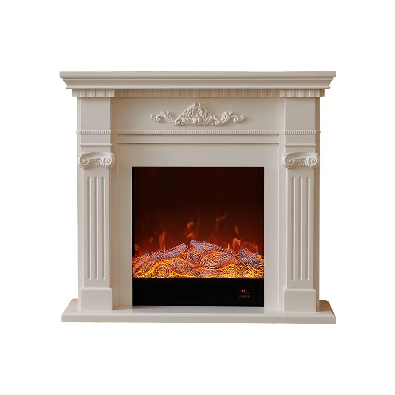 

1.2/1 5/1.8 meters fireplace decorative cabinet, home villa living room simulation flame heating fireplace solid wood