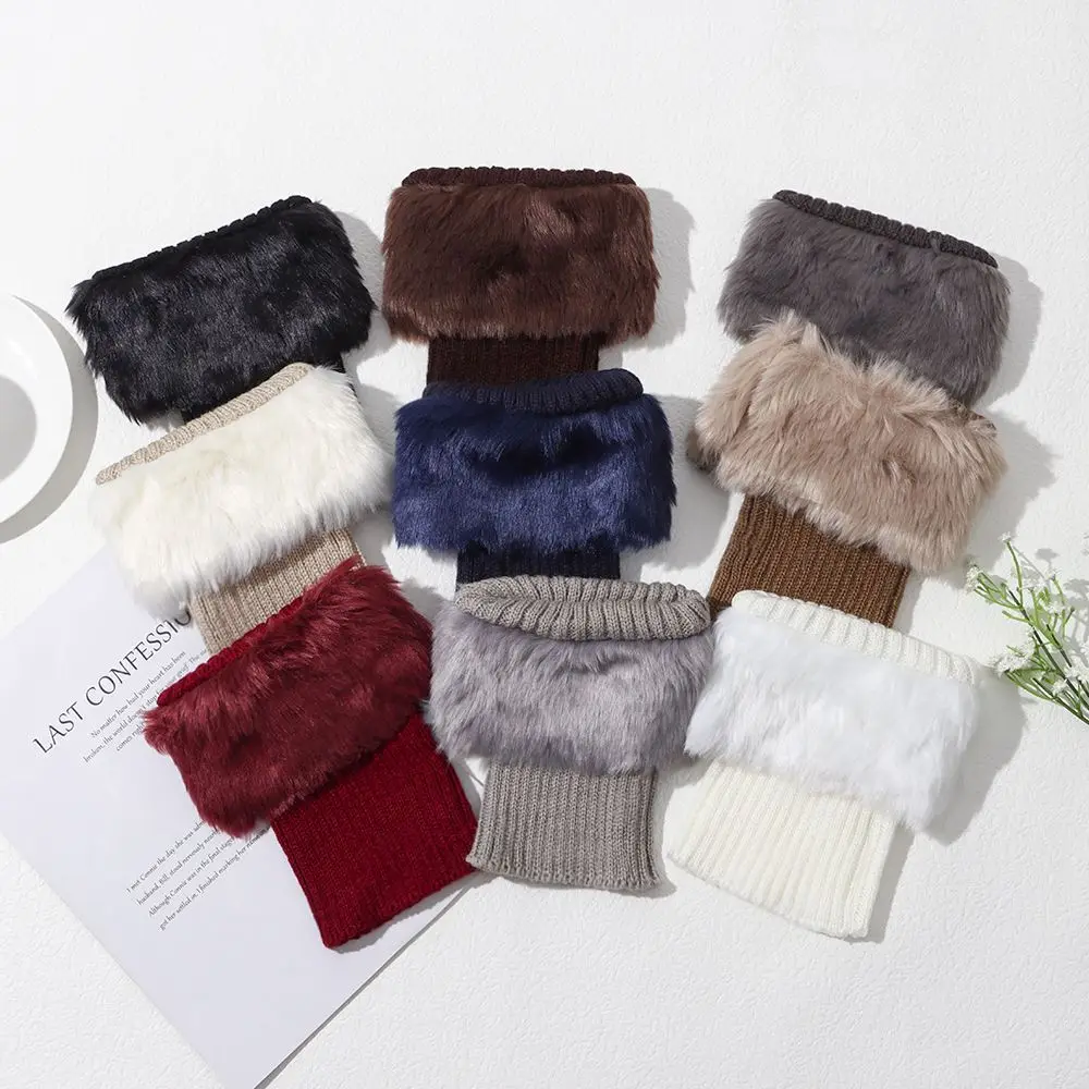 1 Pair New Women Winter Knitting Leg Warmers Boot Cover Keep Warm Socks Solid Color Short Socks Boot Warmers Boot Toppers