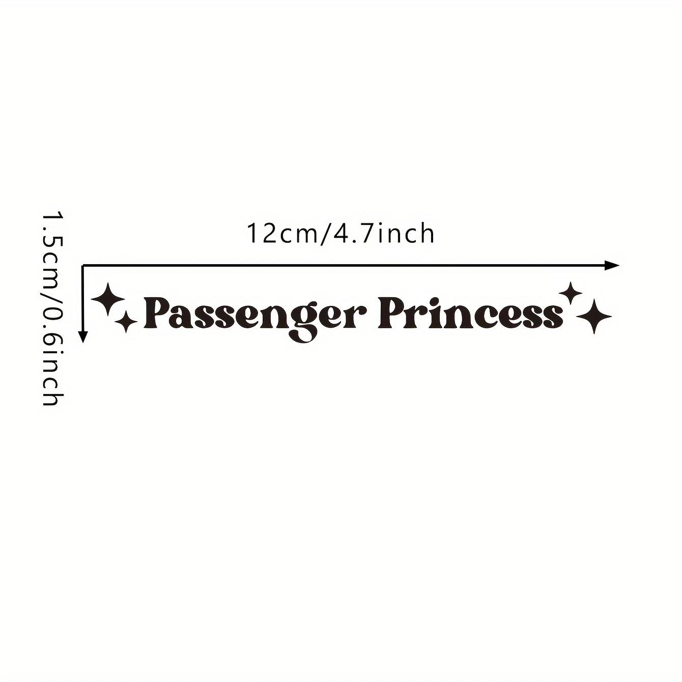 Passenger Princess Rearview Mirror Decal, Humorous Vinyl Sticker for Car & Truck, Perfect Gift for Girlfriend
