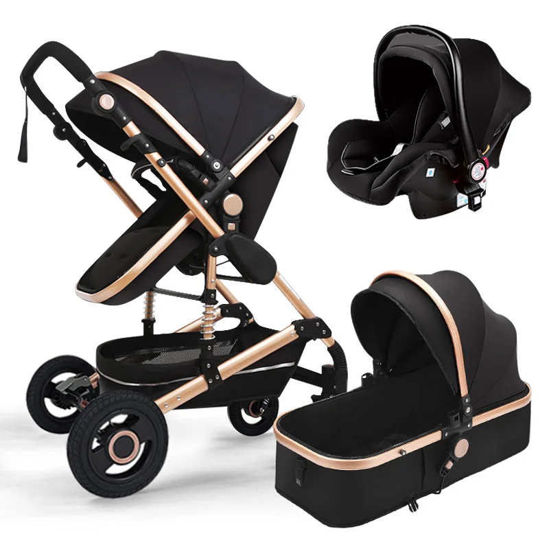 مقعد وعربة أطفال قابلة للطي من Carreolas Coches Para Bebes ، عربة أطفال فاخرة 3 في 1 ، مقعد سيارة