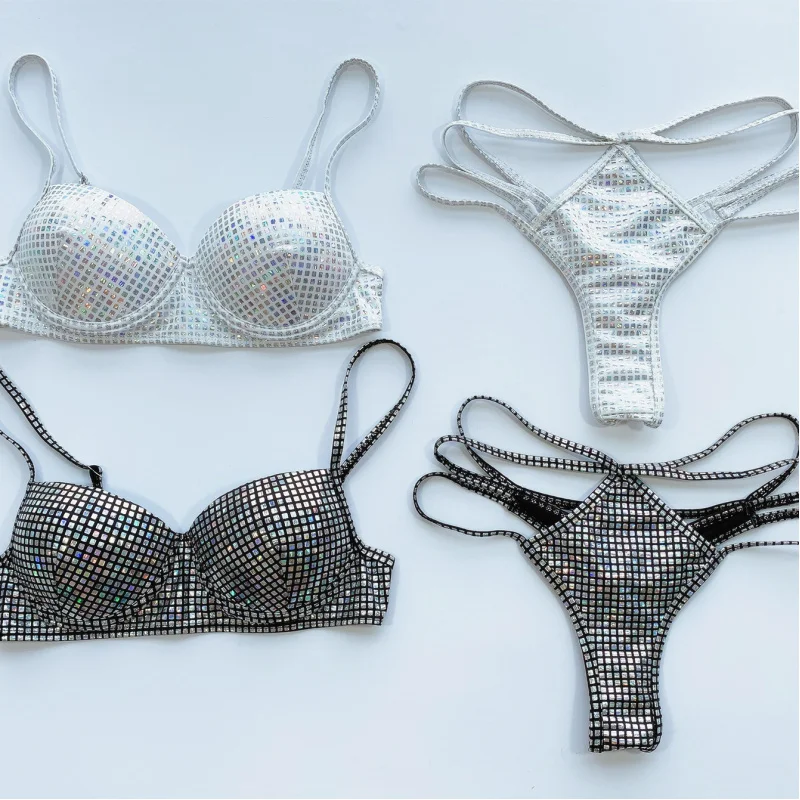 Bikini Double New Flashing Sequins Bikini Swimsuit Women's Swimsuit Swimwearbikini