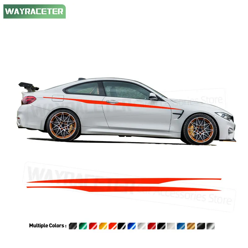 4 Pcs/Set Door Side Upper Stripes Sticker Waist Line Body Carbon Fiber Vinyl Decal For BMW M4 F82 F83 4 Series Coupe F32 F33