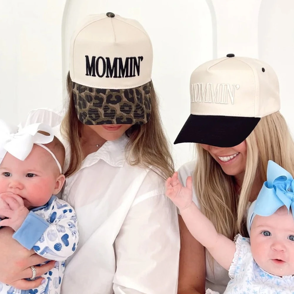 1PCS MOMMIN Outdoor 3D Embroidery Retro Women Adjustable Trucker Cap Casual Men Sports Splicing Color Baseball Snapback Hats
