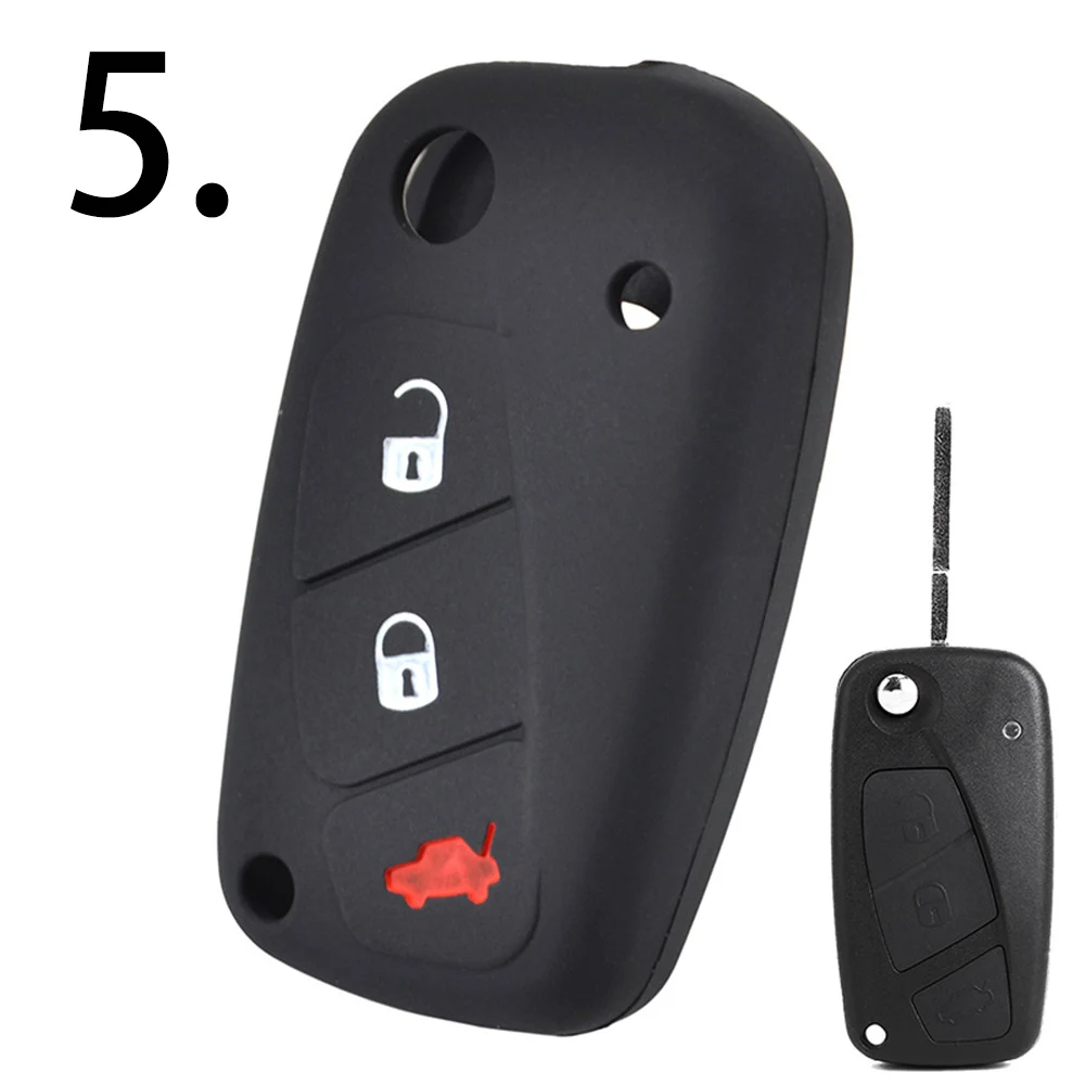 Silicone Remote Key Case For Fiat 500 Bravo Punto Croma Stilo Iveco  Toro Tipo Egea Ducato Doblo Qubo For Lancia Fob Shell Cover