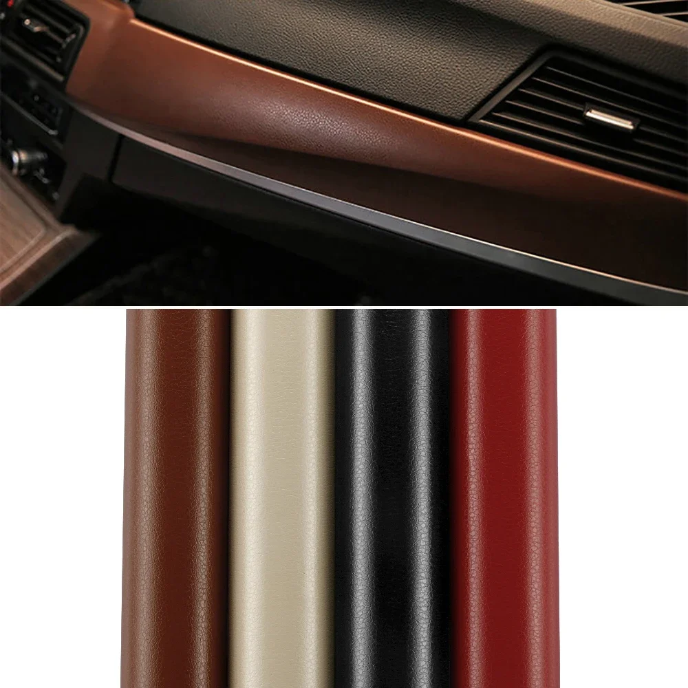 

50*200cm Car Leather Pattern PVC Adhesive Vinyl Wrap Stickers and Decals Auto Body Internal Decoration DIY Film Accessories