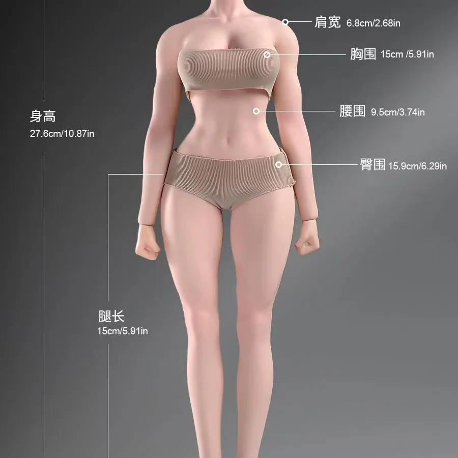 ANT T307 1/6 Scale Female Athletic Seamless Body 12'' Soldier Makeup Big Breast Action Figure  Pale Suntan Normal Flexible Doll