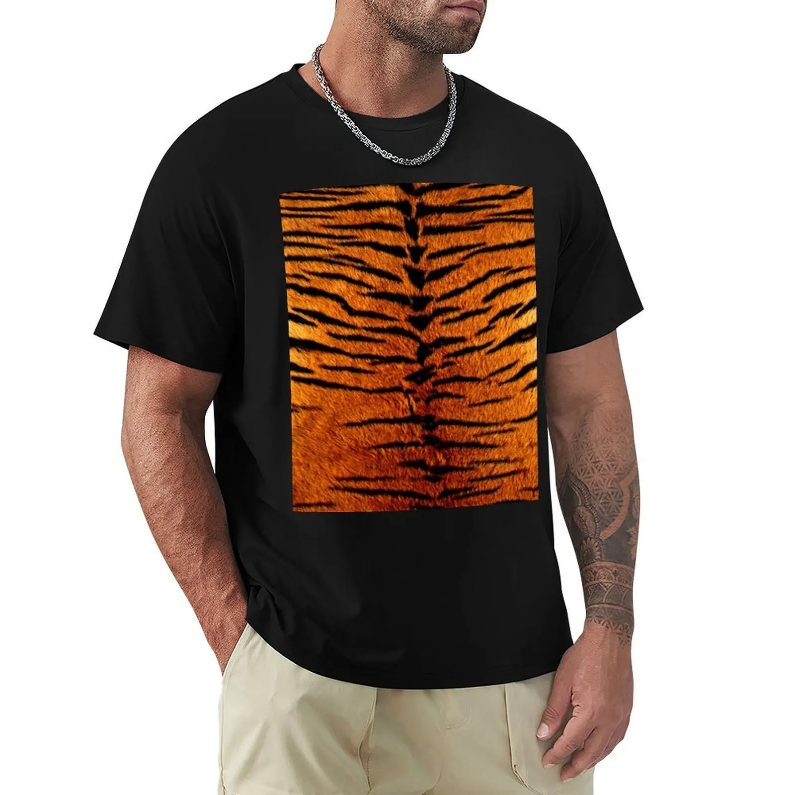 Tiger colors print T-Shirt Plus Size Short Sleeve T-Shirt