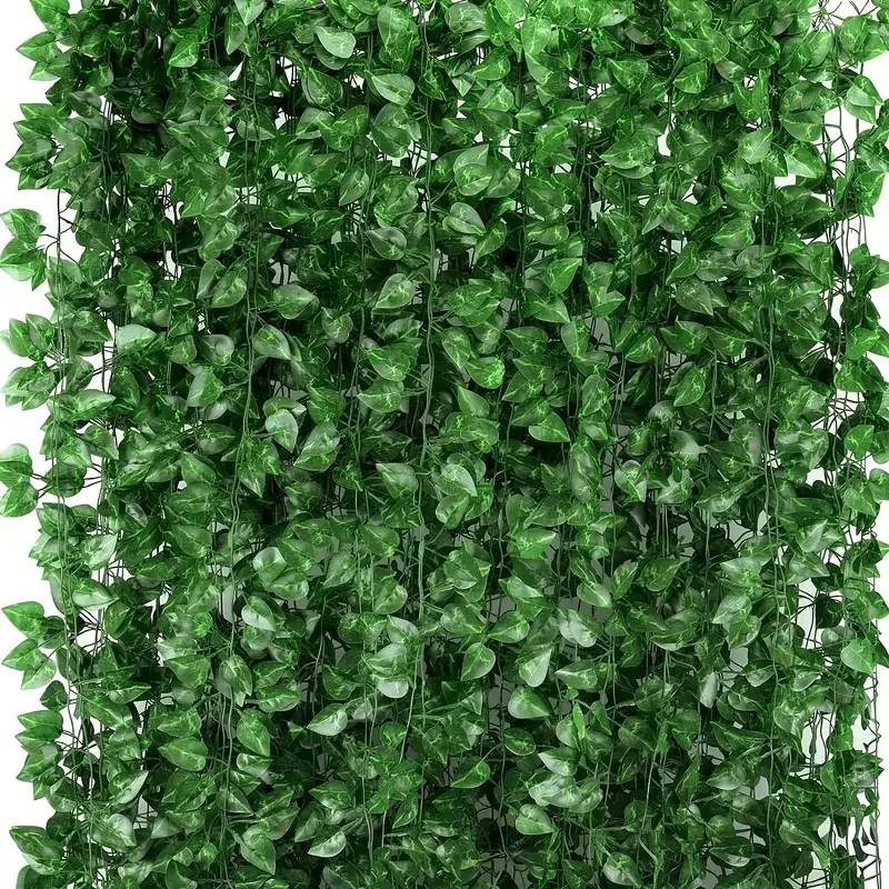 Artificial Green Ivy Leaf Rattan Creeper Leaves Vine Hanging Garland DIY Fake Flowers Plants for Garden Wedding Party Home Decor - view 5
