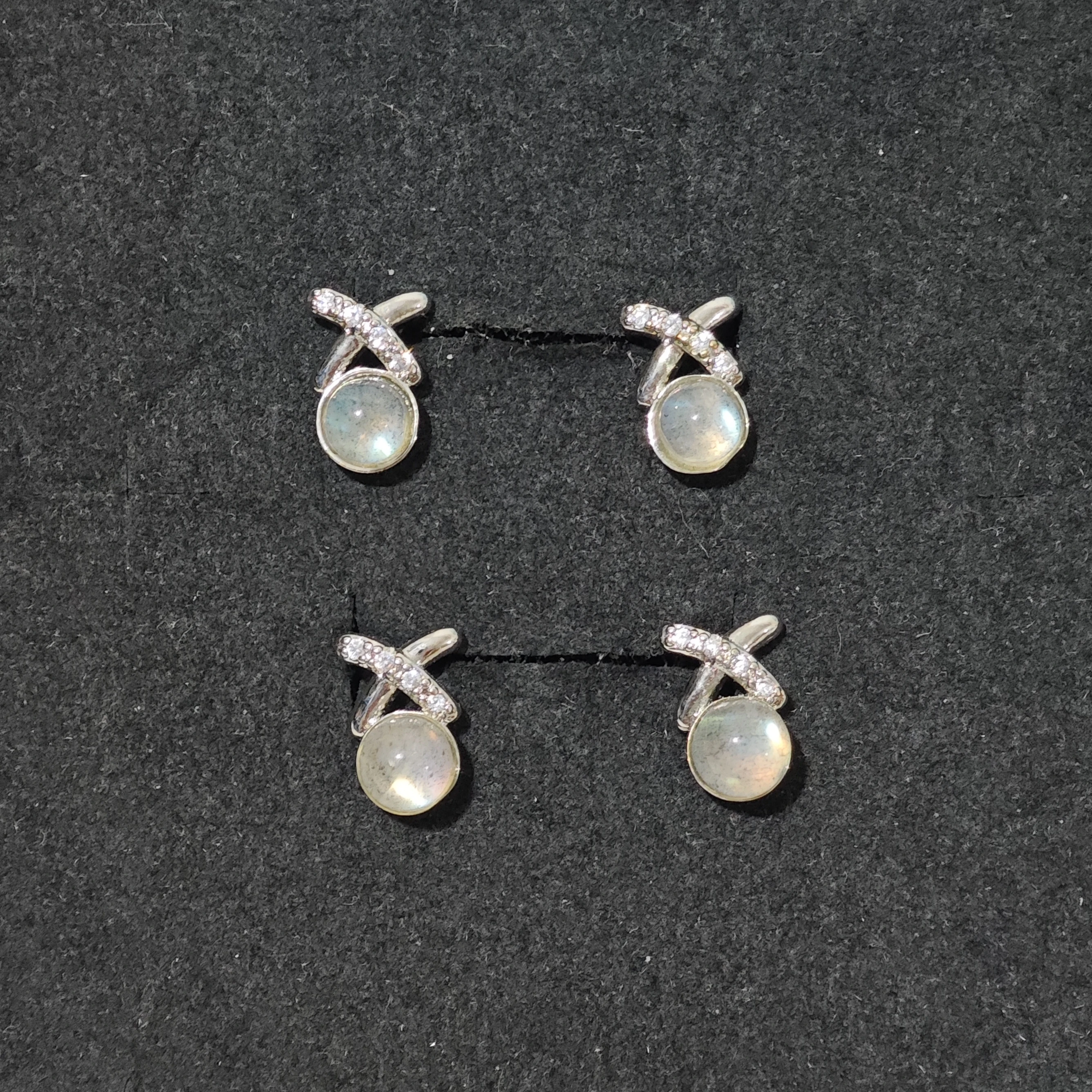 

AAA Natural Moonstone Earrings Moonlight Stone 925 Silver Studs For Women Romantic delicate Jewelry Gift