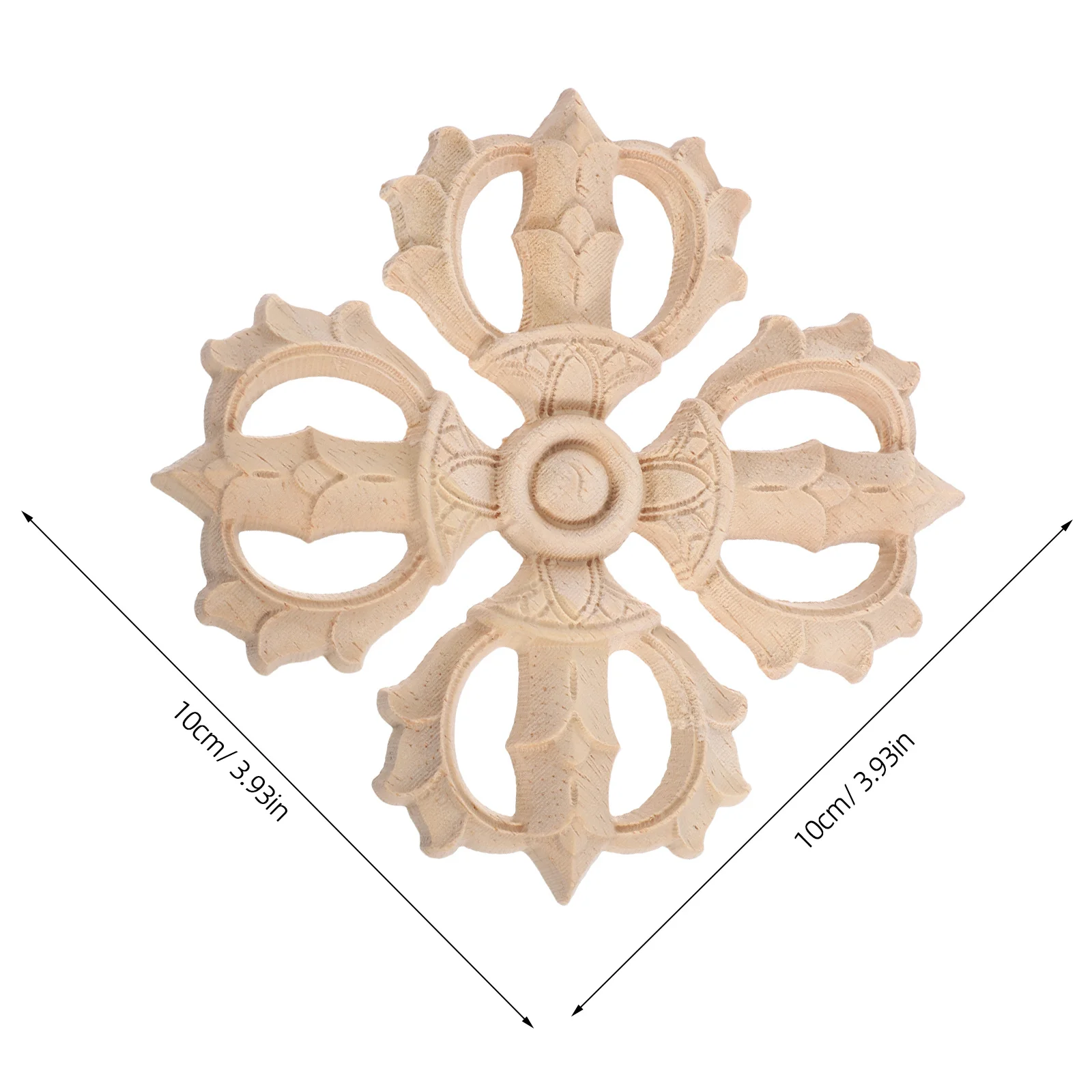 6 قطع من الخشب الأنيق المصنوع يدويًا يزين زخرفي غير مطلي لإطارات خزائن الأثاث وتحسين المنزل بنفسك
