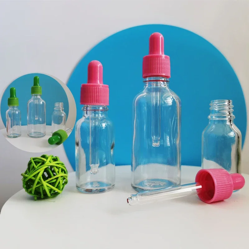 

Empty Clear Glass Essential Oil Bottle Cosmetic Serum Reagent Container Perfume Dropper Sample Portable Small Fragrance Vials