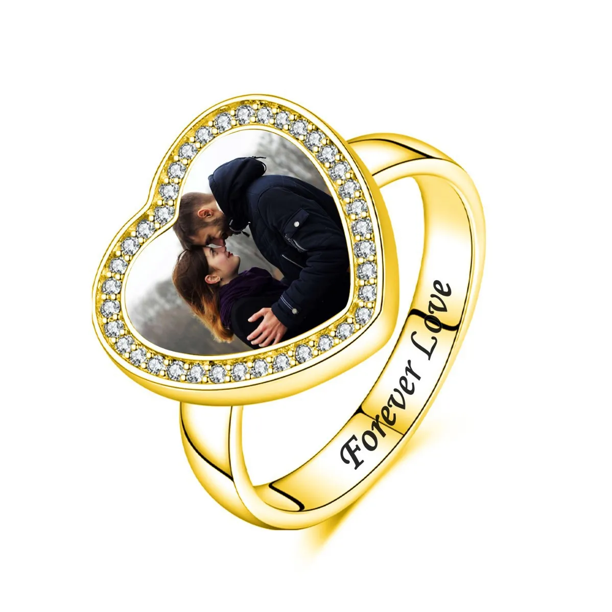 

Personalized customized love engraved photo ring, commemorative ring, gift
