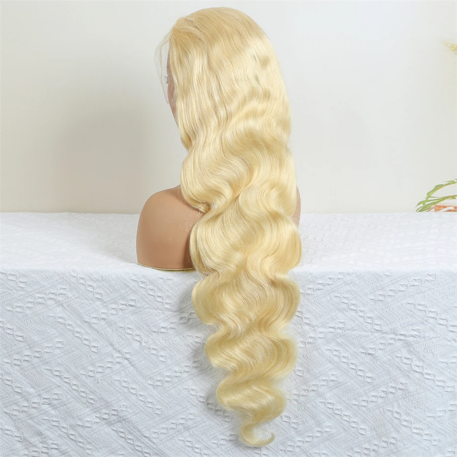 HD 360 Full Lace Wig Human Hair Pre Plucked 613 Honey Blonde Color Lace Front Wigs For Women Remy Vietnamese 13x4 13x6 Lace Frontal Body Wave Wigs 200% 220% Density