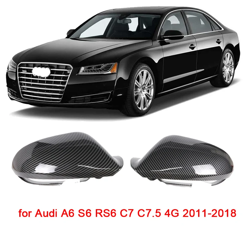 

2Pcs For Audi A6 C7 C7.5 S6 C6 RS6 4G 2011 2012 2013 2014 2015 2016 2017 2018 Car Side Wing Mirror Cover Rear View Caps