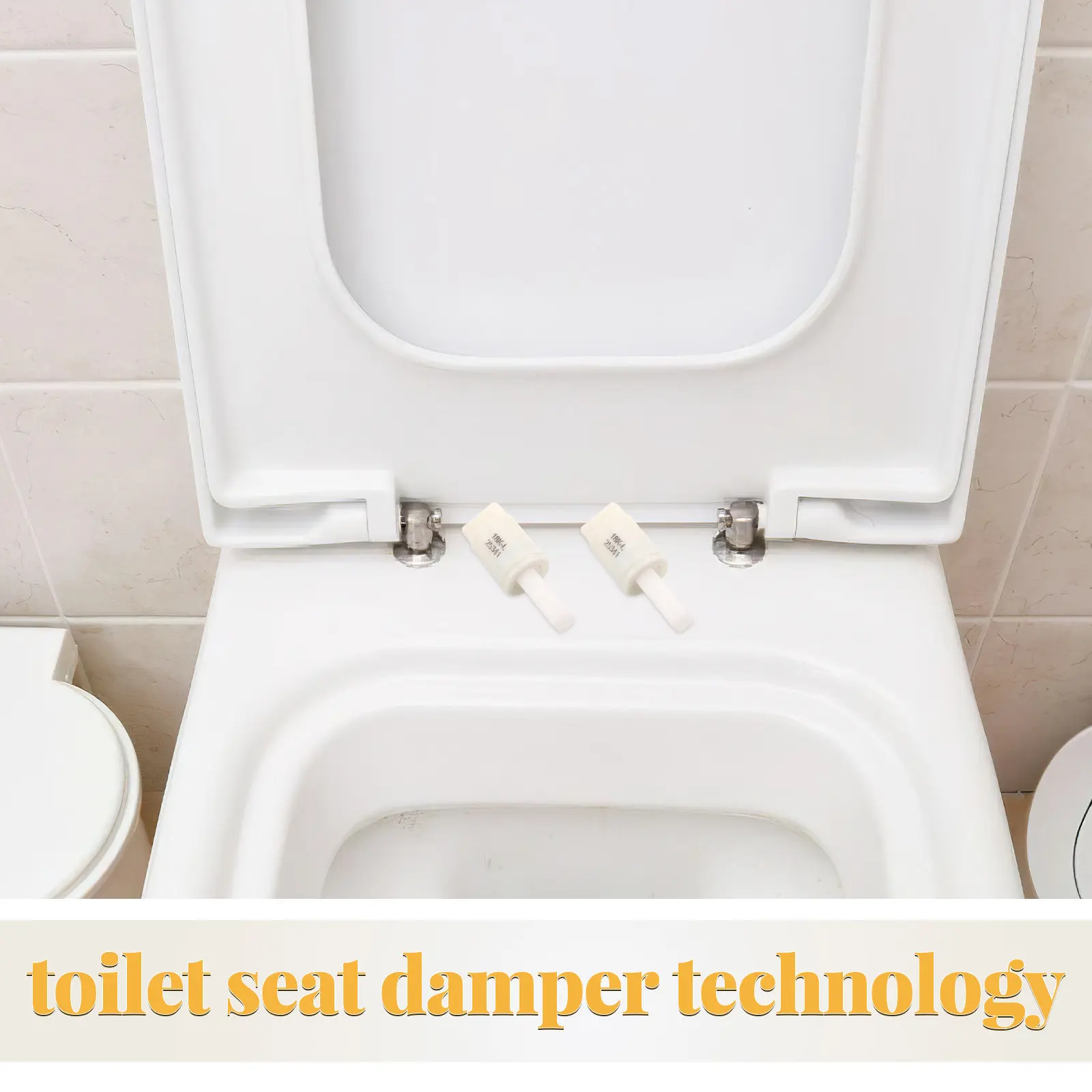 2Pcs Quiet Toilet Seat Damper Soft Close Lid Connector High Strength Plastic Toilet Seat Buffer Set for Bidet Stability and