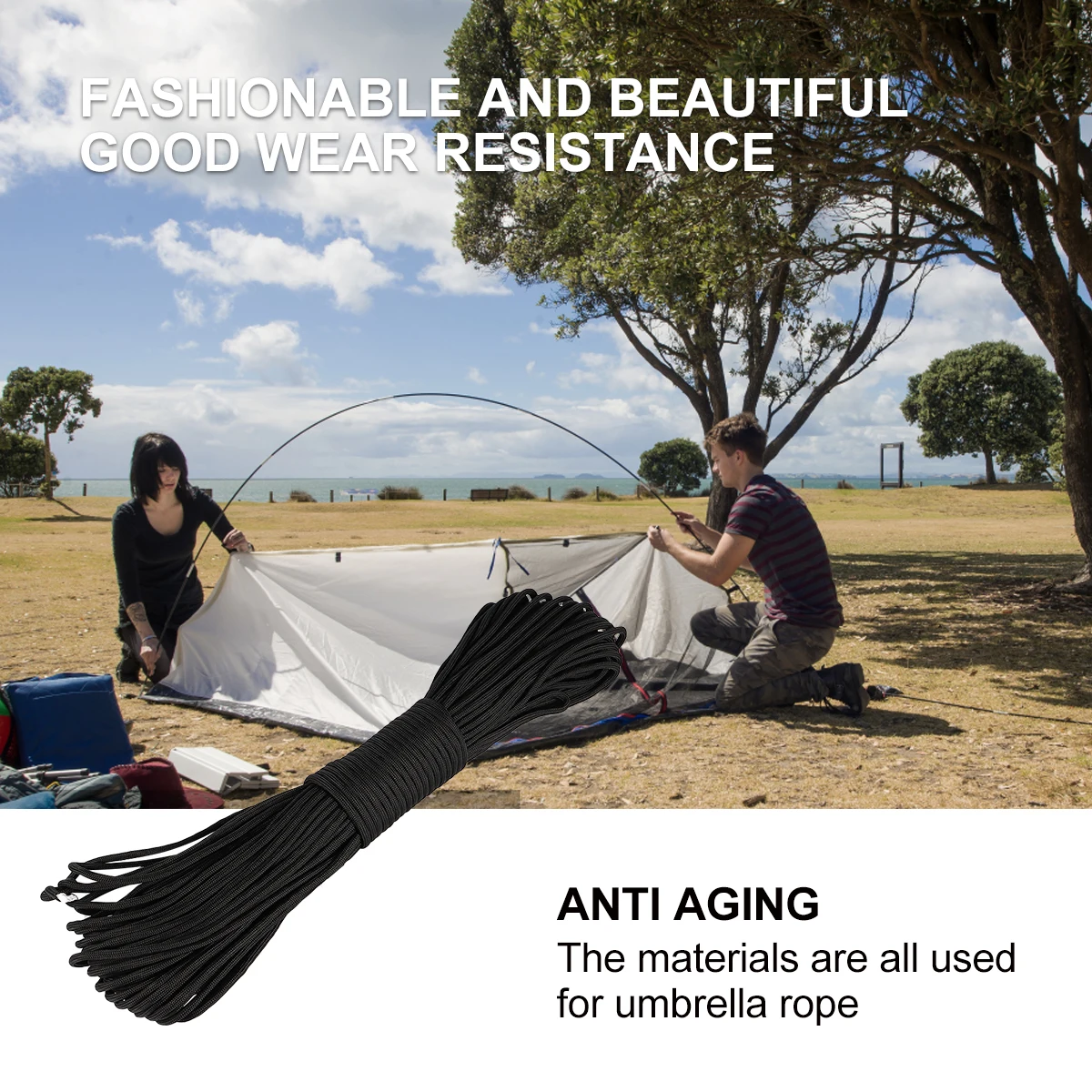 

30M 4Mm 7 Strand Paracord Camping Rope Durable Fade Resistant Tent Guy Line Hiking Clothesline Outdoor Survival Cord Climbing