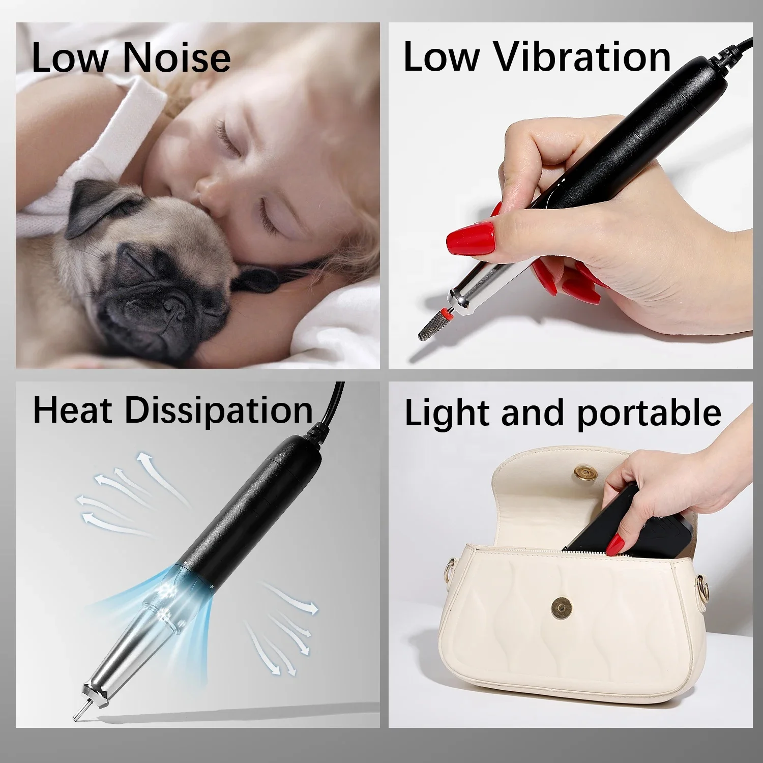 Hoge kwaliteit 40000 RPM 85 W oplaadbare professionele frees nagelpolijstmachine elektrische nagelboormachine