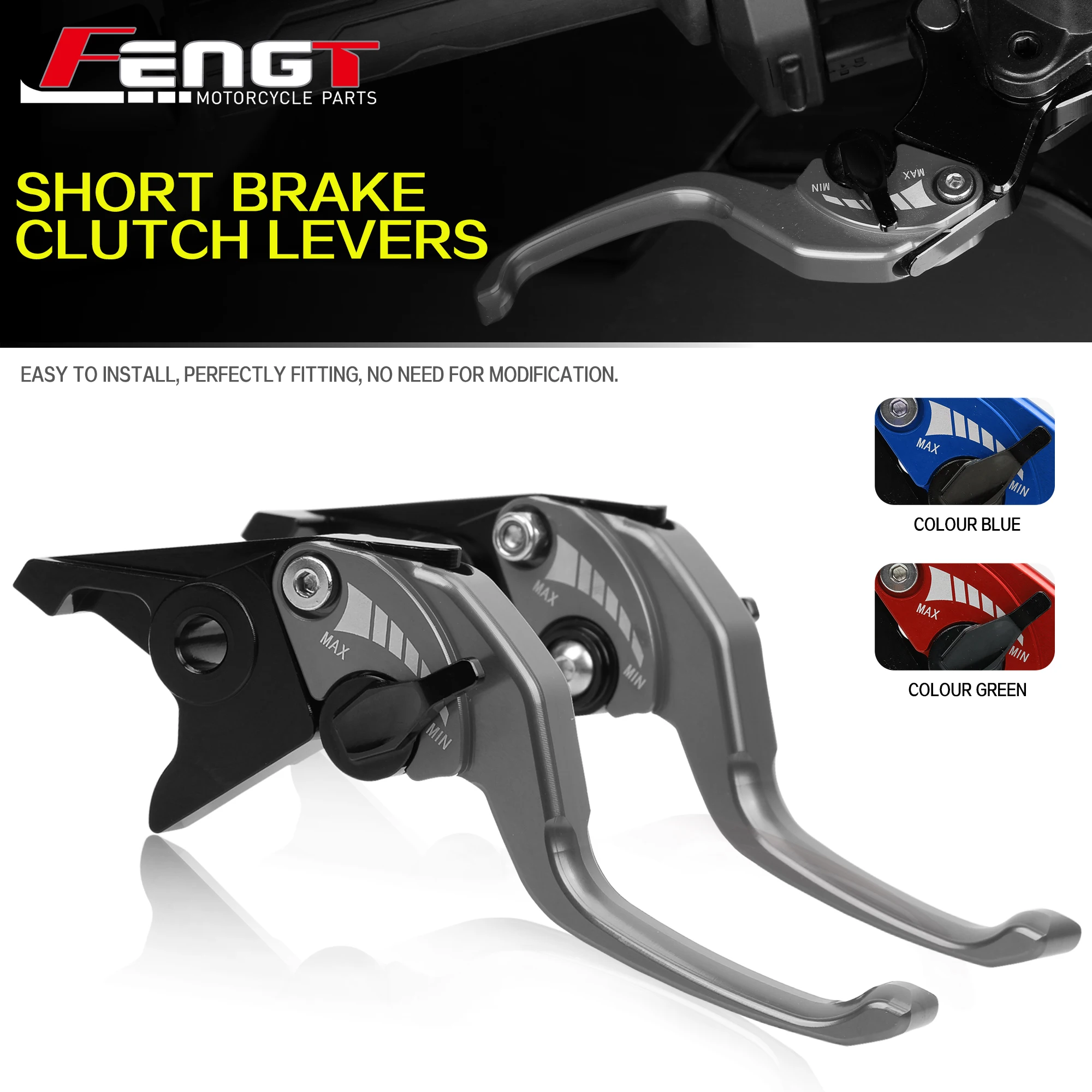 CNC Aluminum Short Handle Brakes Clutch Levers For CFMOTO 675SRS 675NK 675SS 675SR-R 500SR VOOM Two Finger Handle Brake Lever