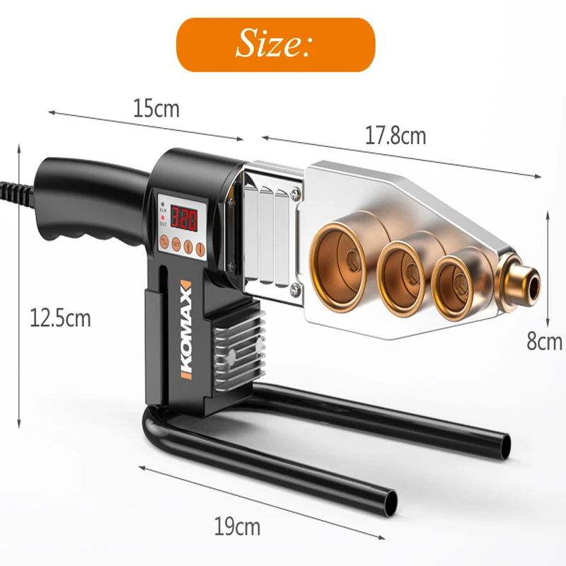 Máquina de enchufe de CA para fusor de tubería de agua doméstica de 220V para soldar máquina de soldadura de tubos de pvc PPR con dispositivo de pantalla Digital para plástico