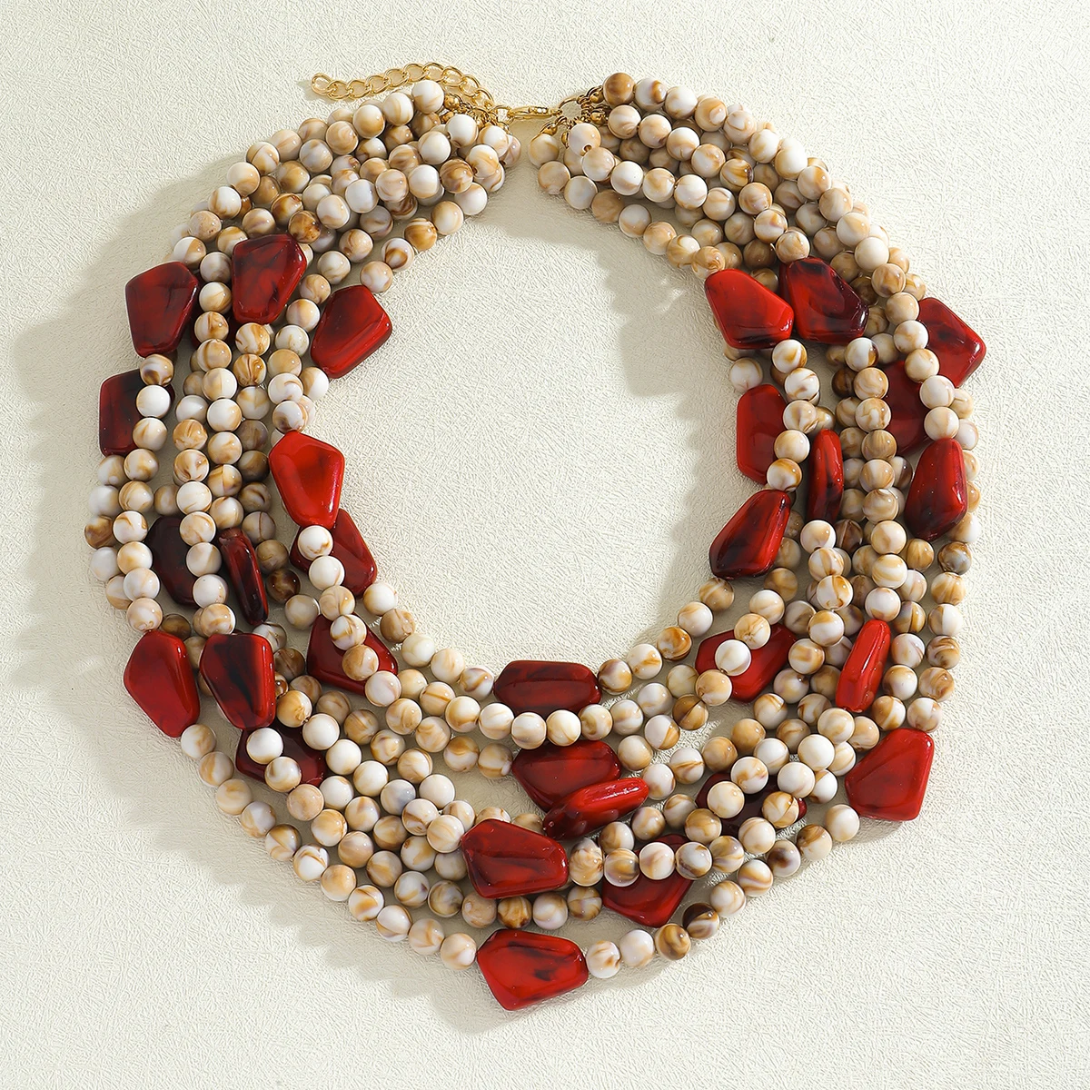 

Multilayer Resin Beaded Charm Neckalce For Women Bohemia Handmade Beaded Statement Jewelry Exquisite Banquet Accessories Gift