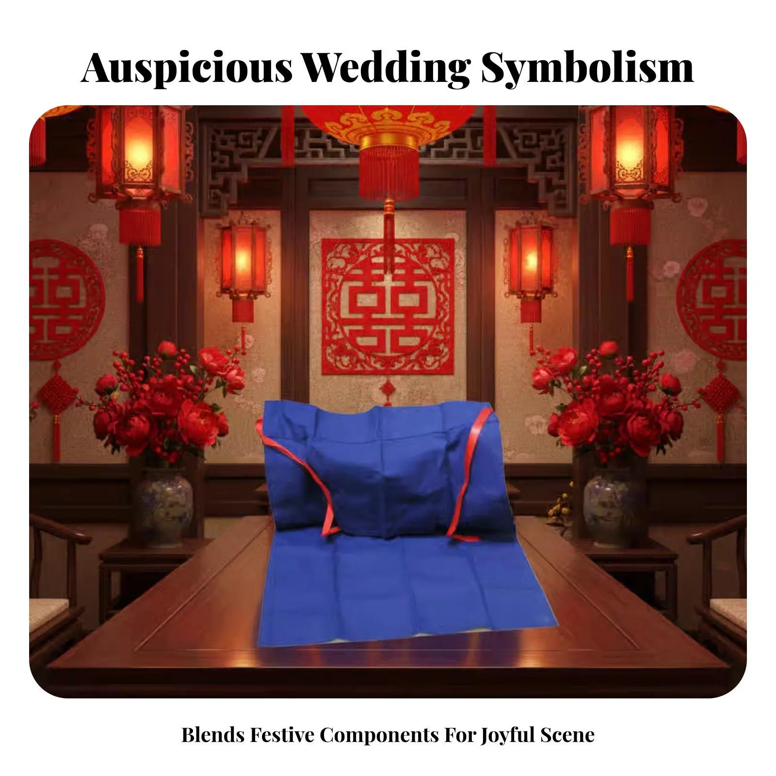 Traditional Wedding Apron Blue Symbol of Fertility and Fortune for Newlywed Couple Ceremony Decor