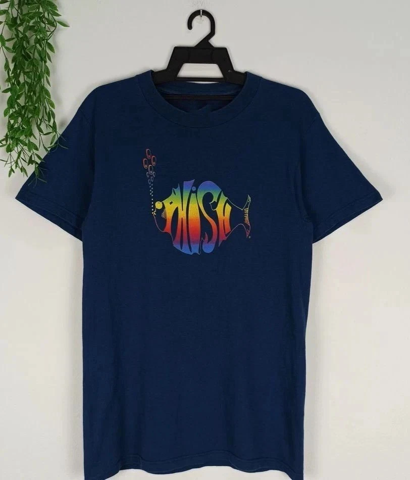 1993 Phish Summer Tour Retro Marineblaues T-Shirt Retro bedrucktes T-Shirt Mode Lässiges Kurzarmshirt