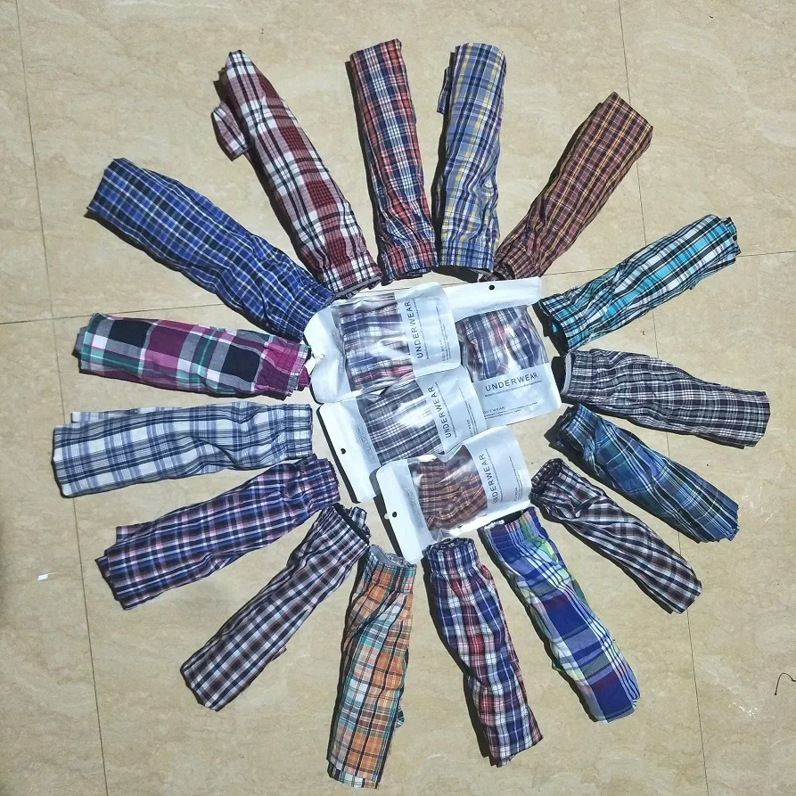 رجل الملابس الداخلية الملاكمين بالجملة منقوشة القطن حزمة تنفس 2024 Calecon السراويل حجم كبير ملابس داخلية كبيرة سراويل الذكور