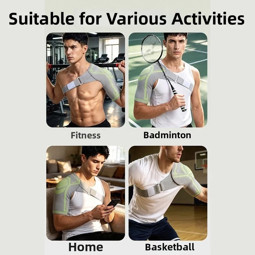 Breathable Shoulder Support Brace Sweat-Absorbent Adjustable Sports Shoulder Protective Compression Fixed Support
