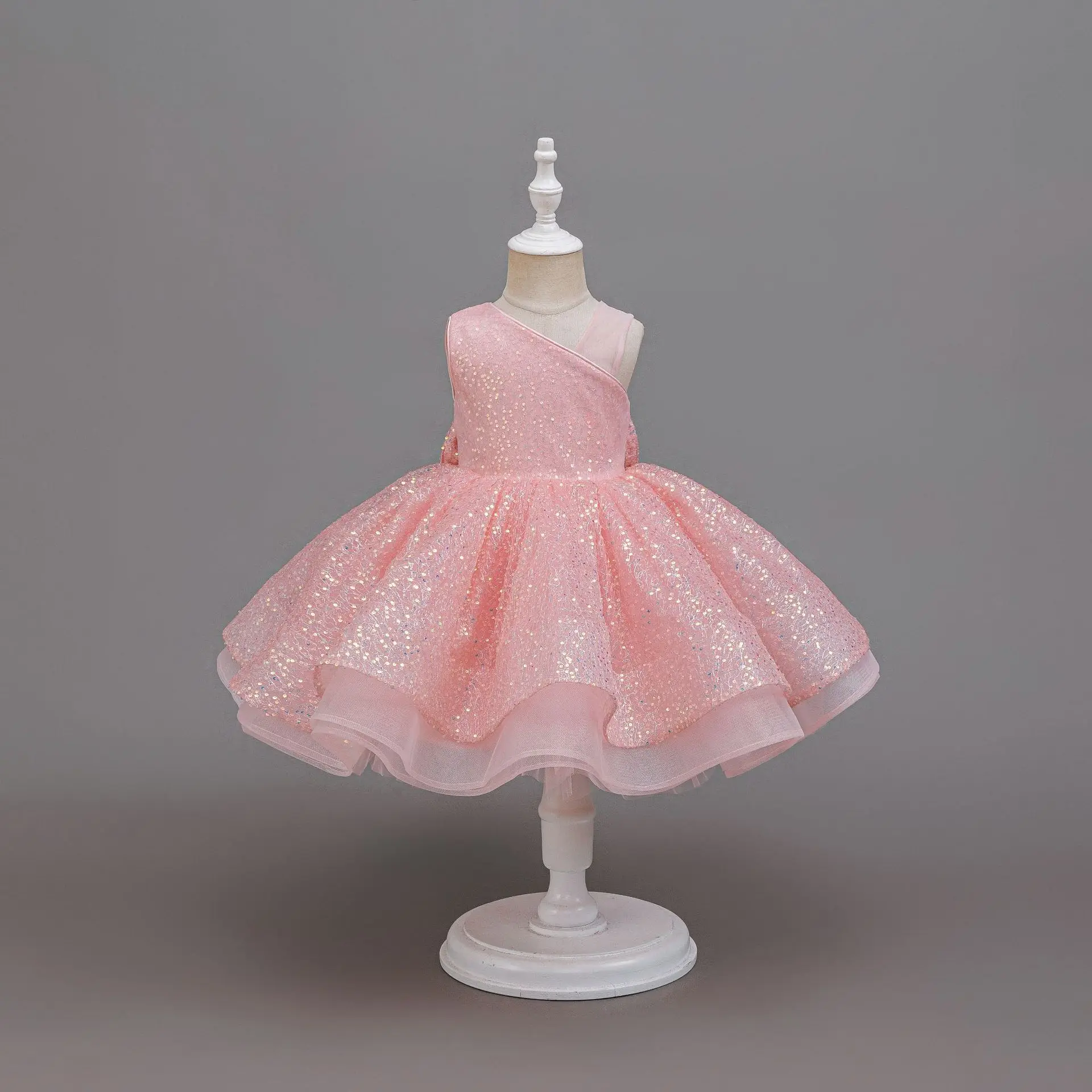 

HETISO New Sequined Children Girl Carnival Birthday Party Dresses Kids Performance Princess Costume Ball Gown 4-7 Years