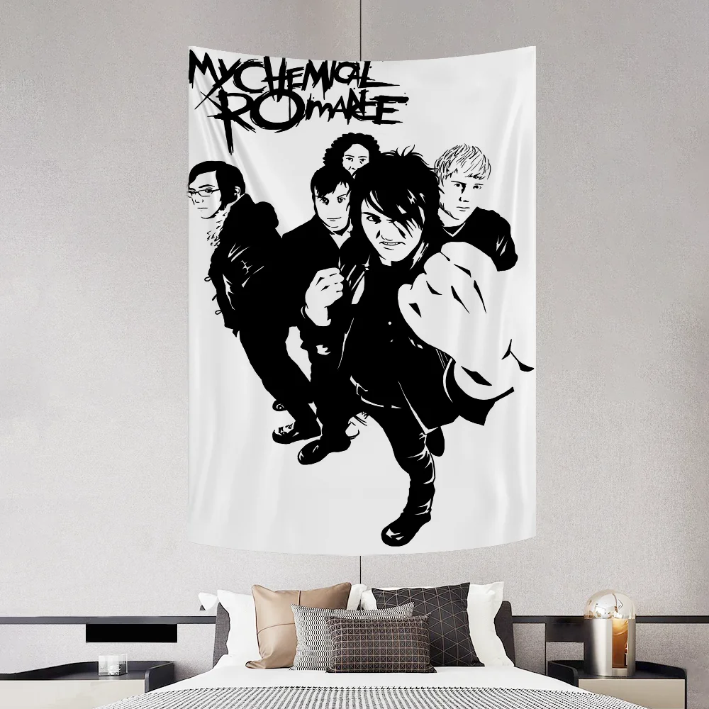 My C-Chemical Romance Band Tapestry Decoration Party Background Hanging Cloth Bedroom Tapestry Room Decor Aesthetic