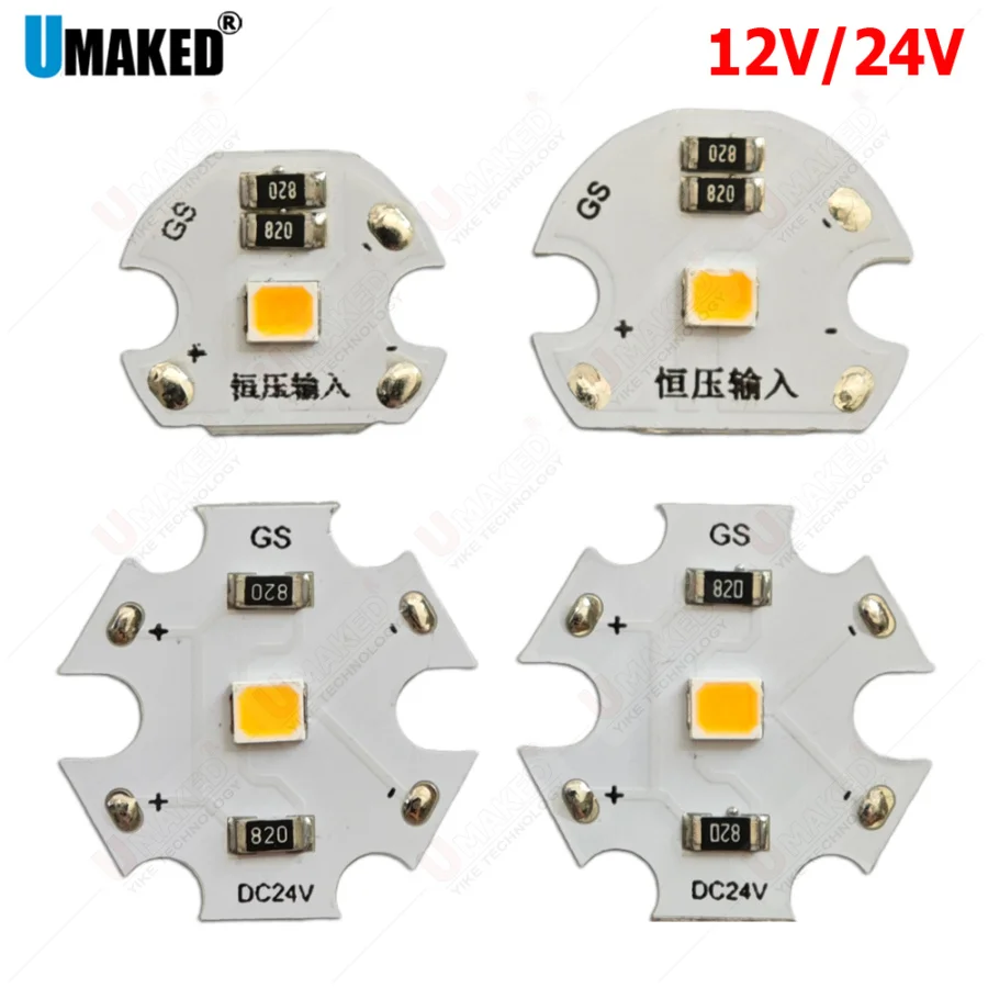 10pcs 20mm DC12V/24V Led plate 3030SMD bead,bulb Lamp source driverless Light Source White/ Warm White lamp PCB panel 10/16/18mm