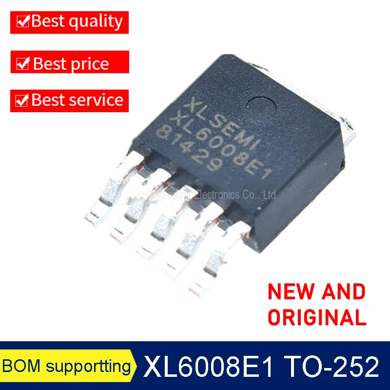 10PCS/LOT Original Genuine XL6008E1 XL6008 TO-252-5L SMD 3A 60V   Boost DC Power Converter NEW